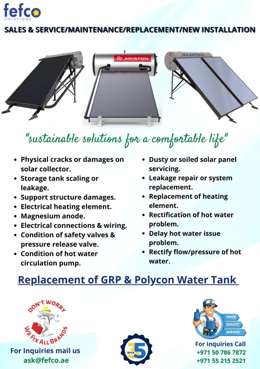 Solar water heater maintenance dubai (& repair any brand!)